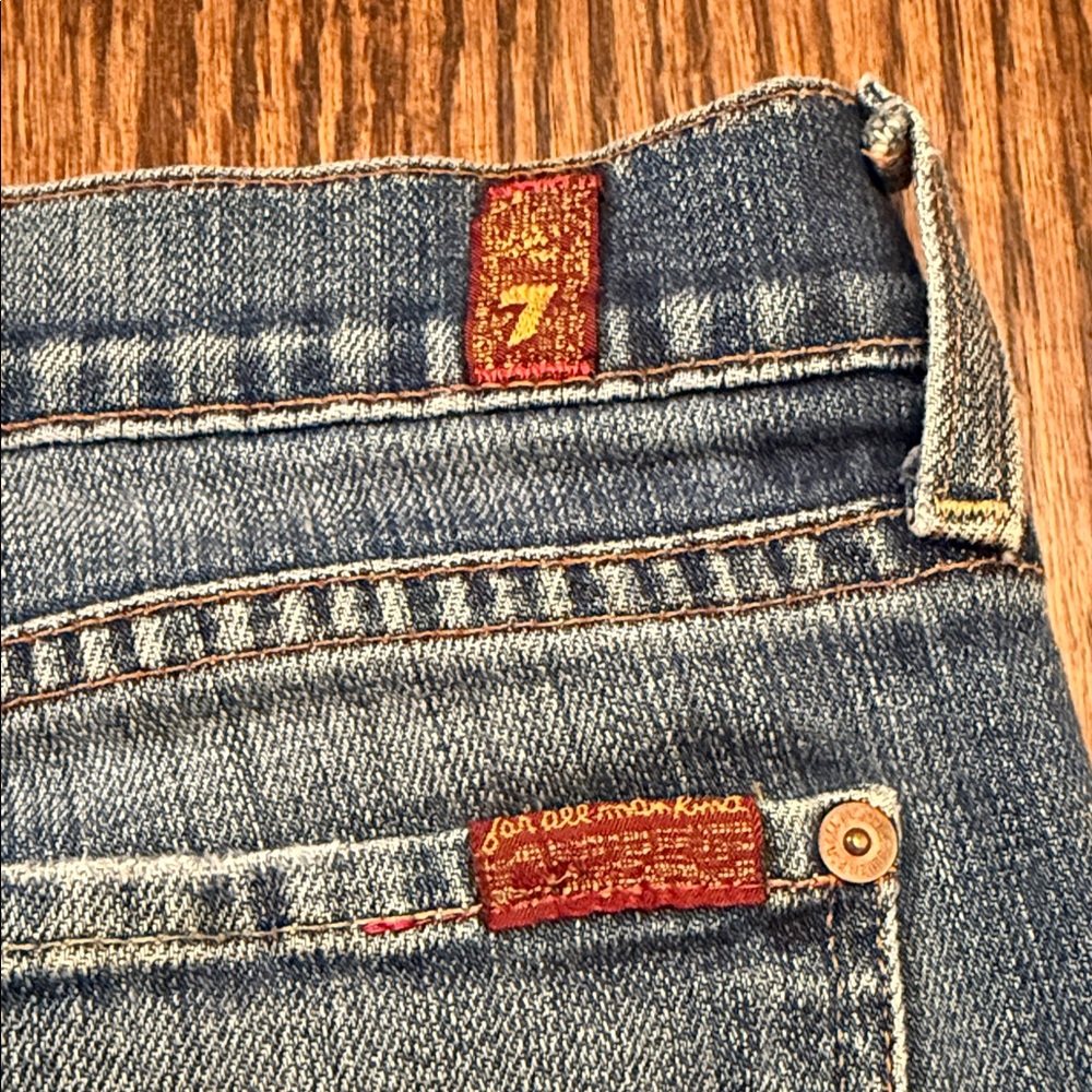 Seven7 Flare Jeans Womens Y2K Low Rise Bootcut Denim Medium Wash - Picture 4 of 17